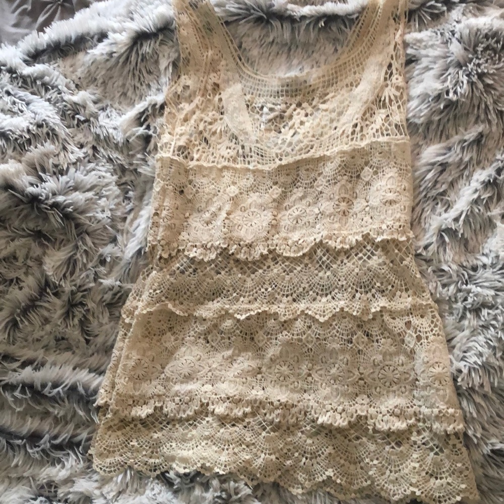 Cream colored lace top
